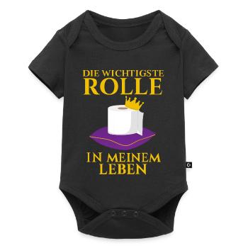 Wichtigste Rolle Im Leben Klopapier Spruch - Baby Premium Kurzarmbody - Schwarz - Vorne