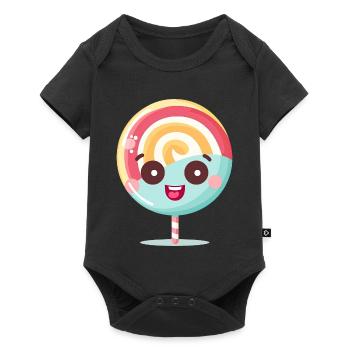 Motif mignon de charme sucette - Body à manches courtes Premium Bébé - noir - Devant