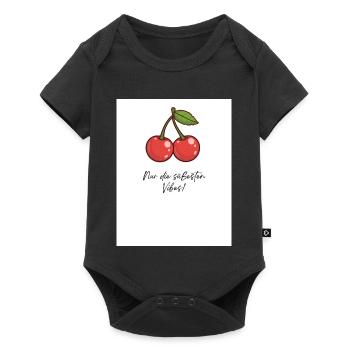 Kirsch-Vibes Süße Momente - Baby Premium Kurzarmbody - Schwarz - Vorne
