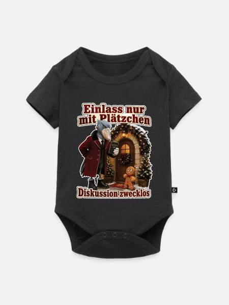 Einlass nur mit Plätzchen - Baby Premium Kurzarmbody - Schwarz