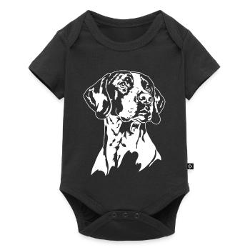 Pointer Portrait Hunde Jagdhunde Jagdhund Wilsigns - Baby Premium Kurzarmbody - Schwarz - Vorne