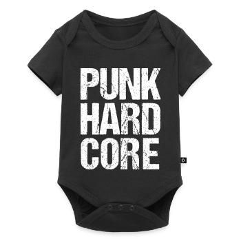 Typographie punk hardcore dégradée - Body à manches courtes Premium Bébé - noir - Devant