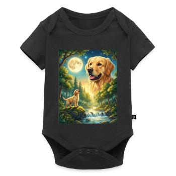 Howling to the Moon Meme Animal Dog Labrador - Baby Premium short-sleeve bodysuit - black - Front