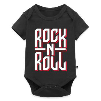 Mutiges Rock'n'Roll-Typografie-Design - Baby Premium Kurzarmbody - Schwarz - Vorne