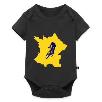 Carte France avec conception vélo – cycliste - Body à manches courtes Premium Bébé - noir - Devant