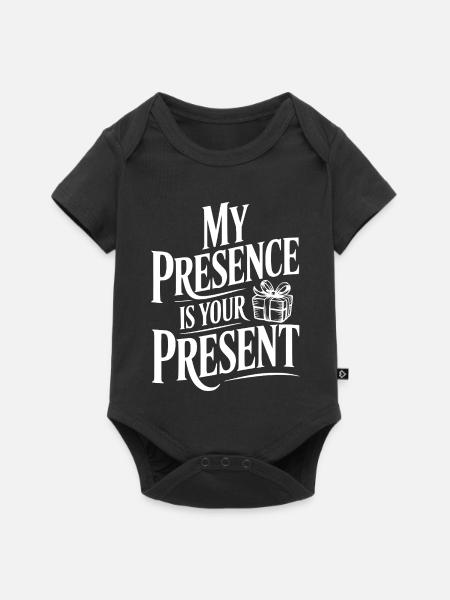 Meine Gegenwart ist dein Geschenk - Baby Premium Kurzarmbody - Schwarz
