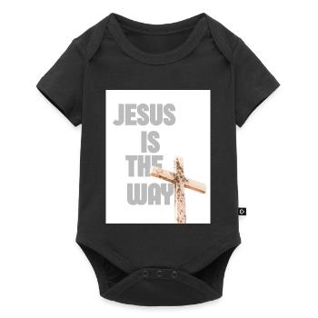 Jesus Is The Way Cross Graphic - Baby Premium short-sleeve bodysuit - black - Front