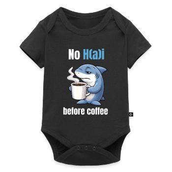 No H(a)i before Coffee | Morgenmuffel Hai - Body à manches courtes Premium Bébé - noir - Devant