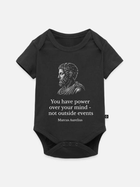 Marcus Aurelius stoische Denkweise - Baby Premium Kurzarmbody - Schwarz