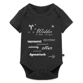 Widder_Sternzeichen - Baby Premium Kurzarmbody - Schwarz - Vorne