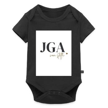 Schwarz_Gold_Minimalistisch_Modern_Junggesellen - Body à manches courtes Premium Bébé - noir - Devant