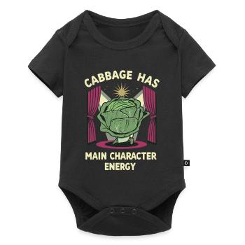 Cabbage Main Character Energy - Baby Premium Kurzarmbody - Schwarz - Vorne