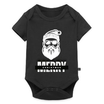 Merry Christmas Weihnachtsmann Geschenk - Baby Premium Kurzarmbody - Schwarz - Vorne