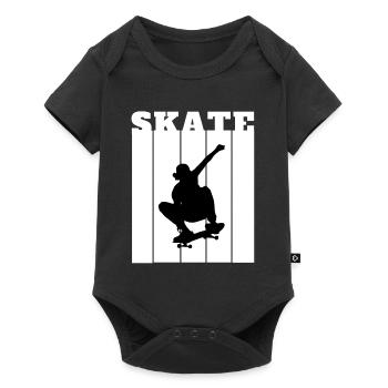 Skateboard Silhouette Skater Gift Cool Shirt - Baby Premium short-sleeve bodysuit - black - Front