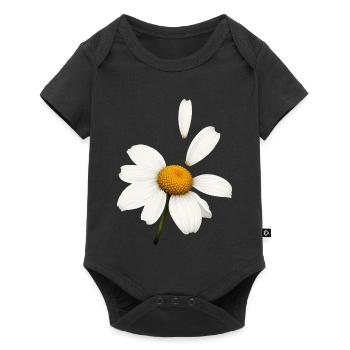 Marguerite avec un design de pétales volants - Body à manches courtes Premium Bébé - noir - Devant