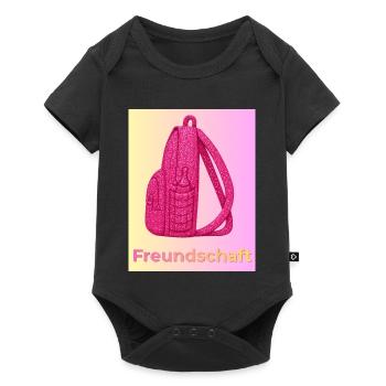 Freundschaft Glitzer Rucksack pink - Baby Premium Kurzarmbody - Schwarz - Vorne