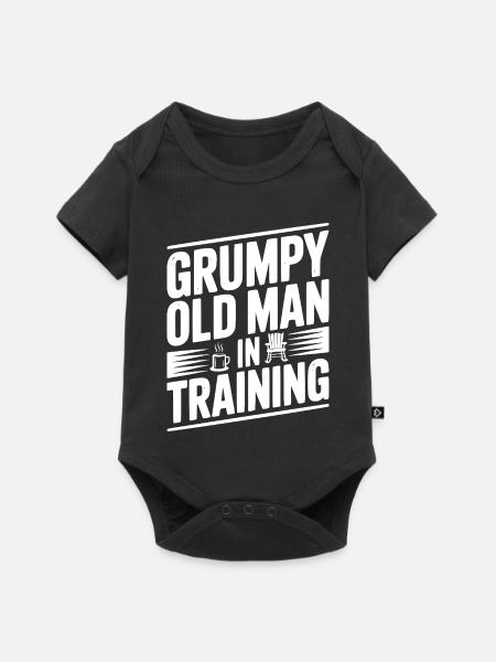 Grummeliger alter Mann im Entstehen - Baby Premium Kurzarmbody - Schwarz