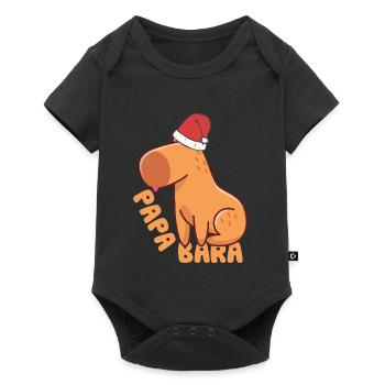 lustiges Wasserschwein Papabara t-shirt - Baby Premium Kurzarmbody - Schwarz - Vorne
