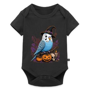 Wellensittich Halloween - Baby Premium Kurzarmbody - Schwarz - Vorne