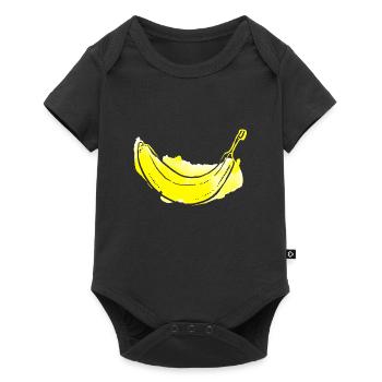 Banana fruit fruit gift delicious peel yellow - Baby Premium short-sleeve bodysuit - black - Front