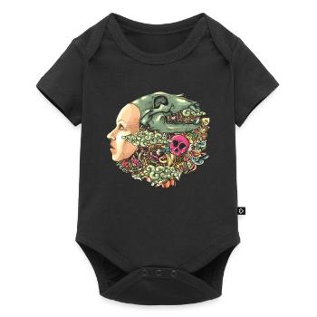 Hut-Schädel-Gekritzel - Baby Premium Kurzarmbody - Schwarz - Vorne