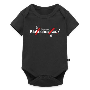 Klugscheißer in Weiß - Baby Premium Kurzarmbody - Schwarz - Vorne