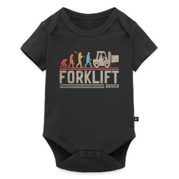 Gabelstaplerfahrer Evolution Gabelstapler - Baby Premium Kurzarmbody - Schwarz - Vorne