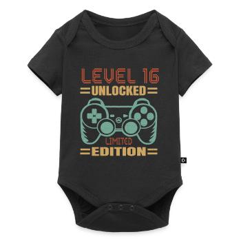 Birthday Level 16 Unlocked - Baby Premium short-sleeve bodysuit - black - Front