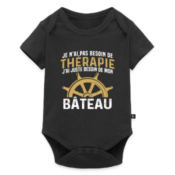 j'ai juste besoin de mon bâteau - Body à manches courtes Premium Bébé - noir - Devant