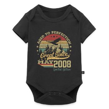 16 years old Aged to Perfection born in May 2008 - Baby Premium short-sleeve bodysuit - black - Front