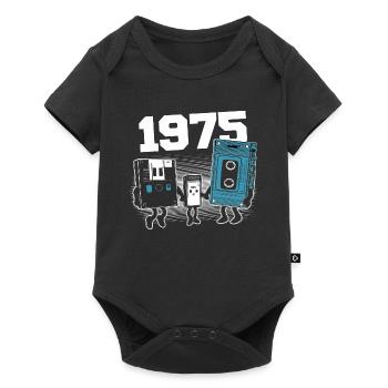 Vintage Born In 1975 Birthday Gift 1975 - Baby Premium short-sleeve bodysuit - black - Front