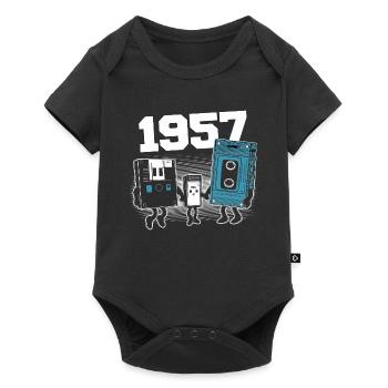 Vintage Née En 1957 Cadeau Anniversaire 1957 - Body à manches courtes Premium Bébé - noir - Devant
