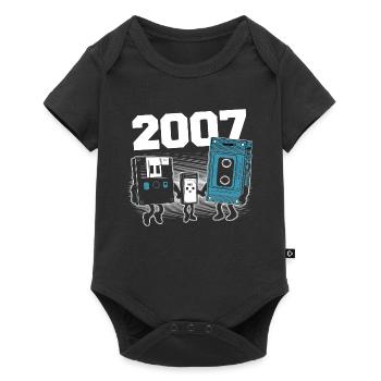 Vintage Born In 2007 Geburtstagsgeschenk 2007 - Baby Premium Kurzarmbody - Schwarz - Vorne