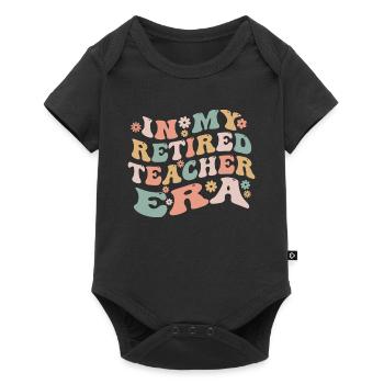 In My Retired Teacher Era Funny Groovy Retirement - Baby Premium short-sleeve bodysuit - black - Front