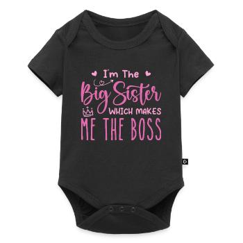 Ich bin die große Schwester - Baby Premium Kurzarmbody - Schwarz - Vorne
