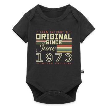 Geburtstagsgeschenk Juni 1973, Geschenk Juni 1973 - Baby Premium Kurzarmbody - Schwarz - Vorne
