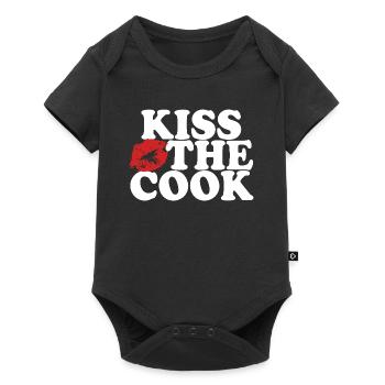 Kiss the cook - kochen - Spruch - Baby Premium short-sleeve bodysuit - black - Front