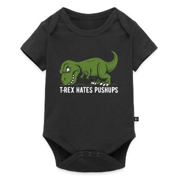 T-Rex hates pushups - Tyrannosaurus - gift - Baby Premium short-sleeve bodysuit - black - Front
