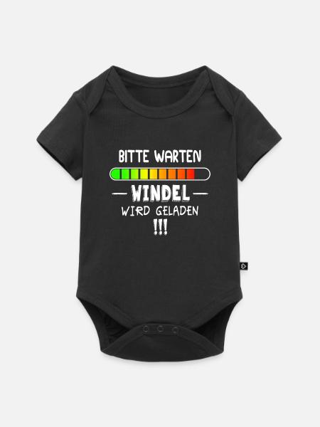 Windel wird geladen - Baby Premium Kurzarmbody - Schwarz