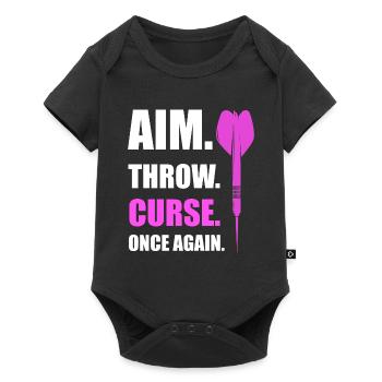aim. throw. Dart Darts Gift - Baby Premium short-sleeve bodysuit - black - Front