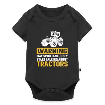 Warning May Spontaneously Talk About Tractors - Baby Premium short-sleeve bodysuit - black - Front
