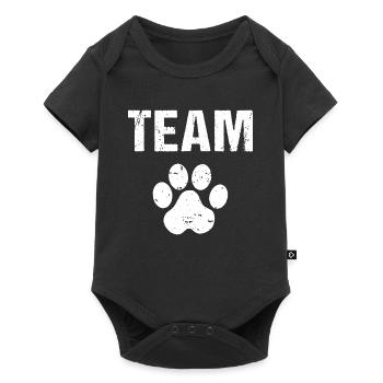 Team Dog Hunde Team Pfote - Baby Premium Kurzarmbody - Schwarz - Vorne