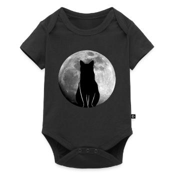 Chat dans la pleine lune Chats - Body à manches courtes Premium Bébé - noir - Devant