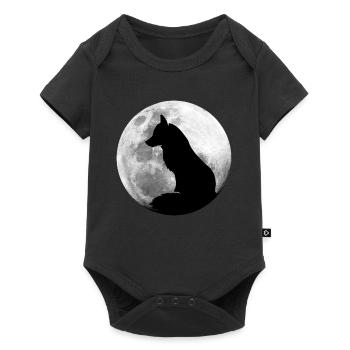 Fuchs im Vollmond Wald Tiere Fuchs - Baby Premium Kurzarmbody - Schwarz - Vorne