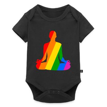 Variété et équilibre dans la pose de yoga colorée - Body à manches courtes Premium Bébé - noir - Devant