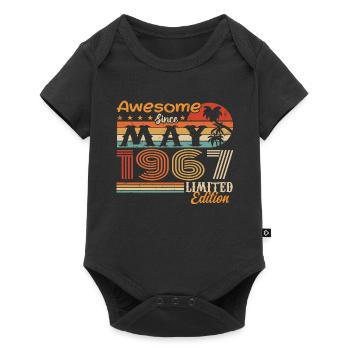 Mai 1967 - Jahrgang 1967 Jubiläum - Mai 1967 - Baby Premium Kurzarmbody - Schwarz - Vorne