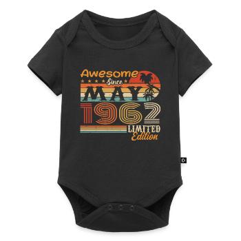 Mai 1962 - Jahrgang 1962 Jubiläum - Mai 1962 - Baby Premium Kurzarmbody - Schwarz - Vorne