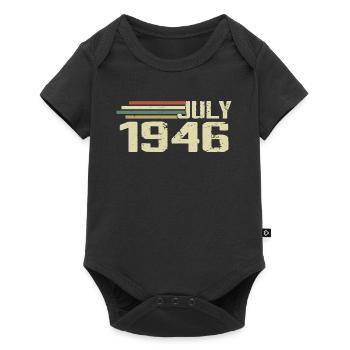 Geburtstag Juli 1946 Jahr 1946 Juli Jahrgang 1946 - Baby Premium Kurzarmbody - Schwarz - Vorne