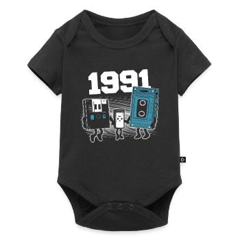Vintage Born In 1991 Birthday Gift 1991 - Baby Premium short-sleeve bodysuit - black - Front