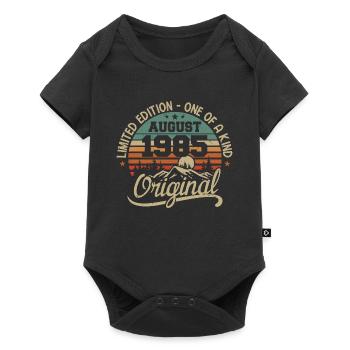 Août 1985 Cadeau D'anniversaire - Né en Août 1985 - Body à manches courtes Premium Bébé - noir - Devant